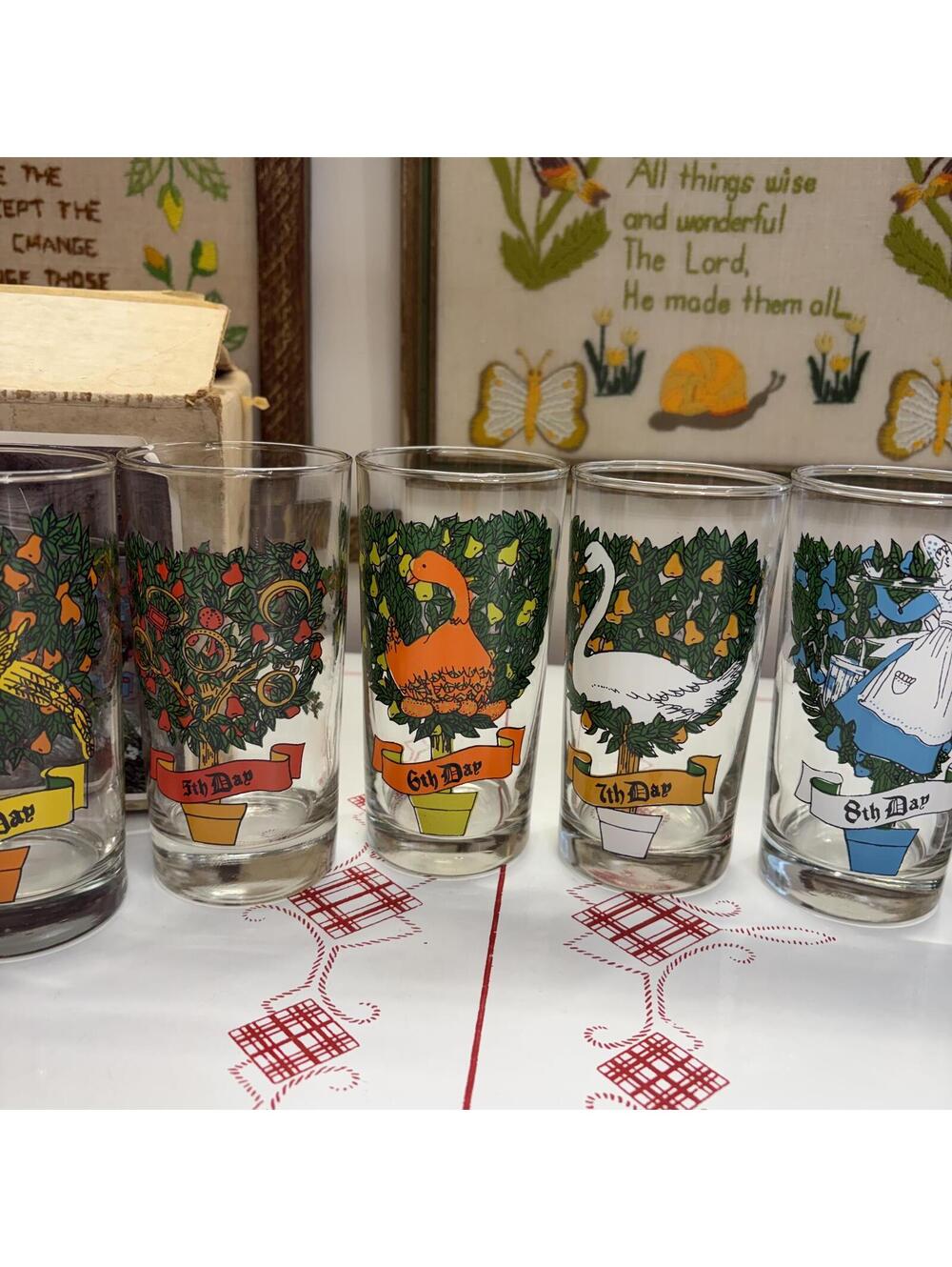 12 days of Christmas Indiana glass set vintage 60s - Picture 4 of 8